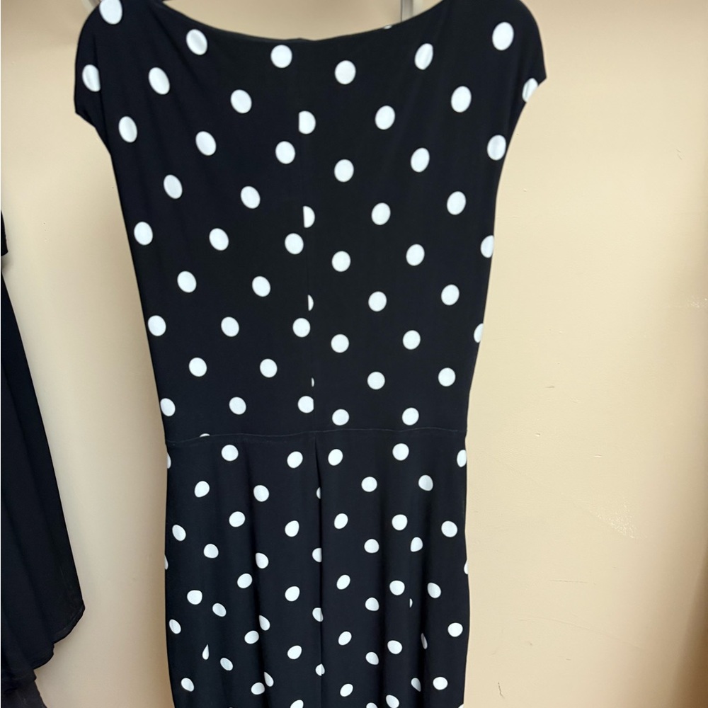 Ralph Lauren Black Dress with White Polka Dots - Midi